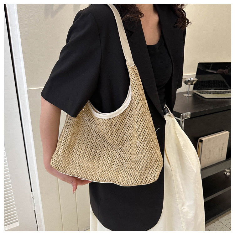 度假休閒草編沙灘包