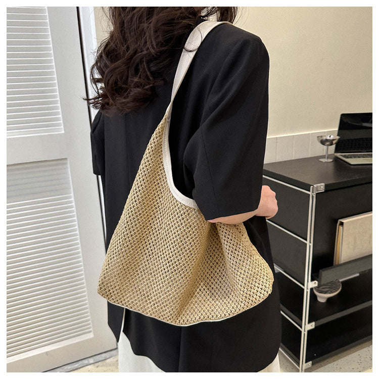 度假休閒草編沙灘包